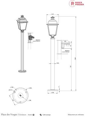 Aussenleuchte mit Bewegungsmelder 135cm